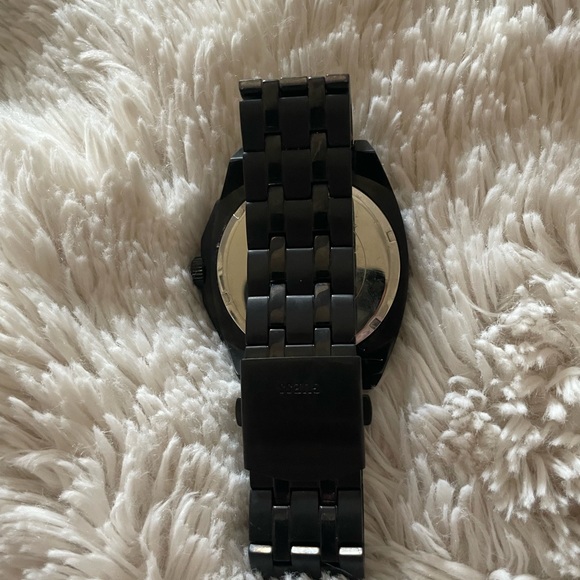 Black case black stainless steel Watch